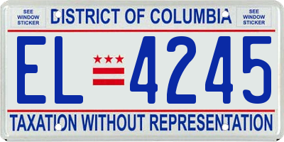 DC license plate EL4245