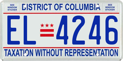 DC license plate EL4246