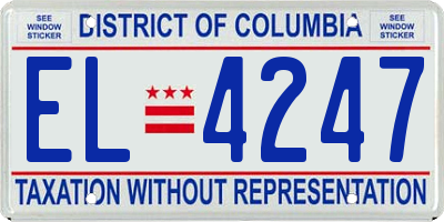 DC license plate EL4247