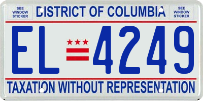 DC license plate EL4249