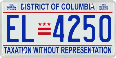 DC license plate EL4250