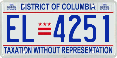 DC license plate EL4251