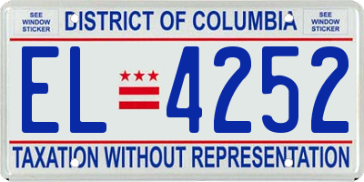 DC license plate EL4252