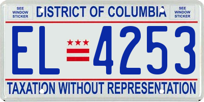 DC license plate EL4253