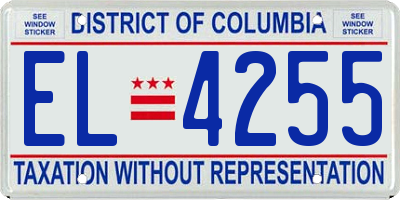 DC license plate EL4255