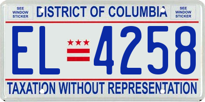 DC license plate EL4258