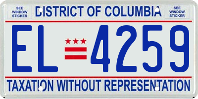 DC license plate EL4259