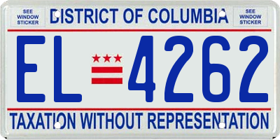 DC license plate EL4262