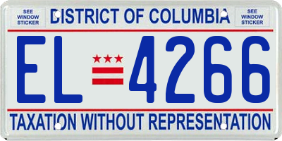 DC license plate EL4266