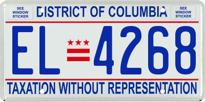 DC license plate EL4268