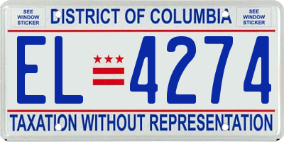 DC license plate EL4274