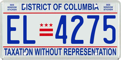 DC license plate EL4275