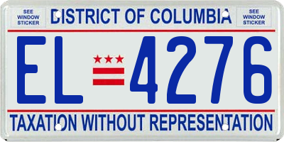 DC license plate EL4276