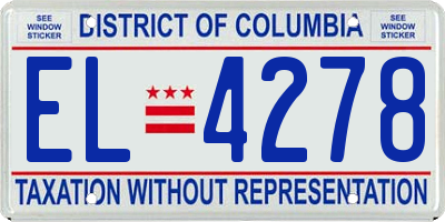 DC license plate EL4278