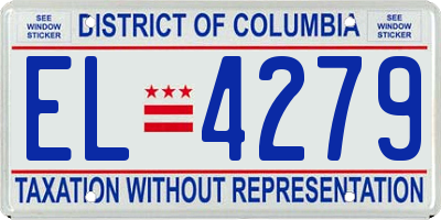 DC license plate EL4279