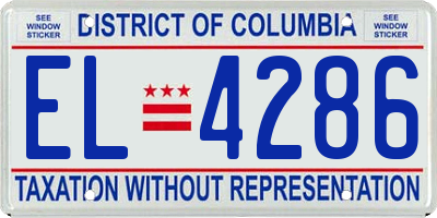 DC license plate EL4286