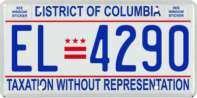 DC license plate EL4290