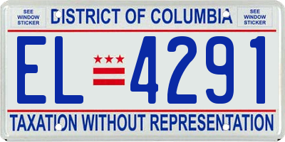 DC license plate EL4291