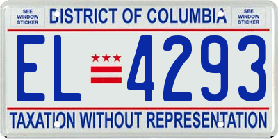 DC license plate EL4293