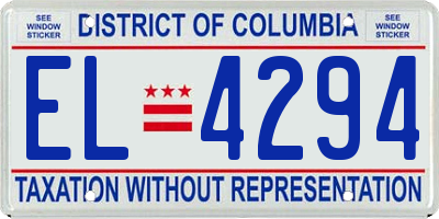 DC license plate EL4294