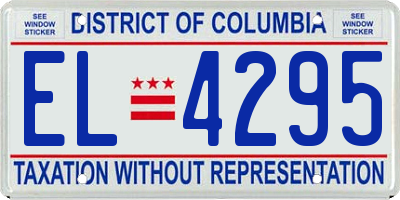 DC license plate EL4295