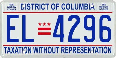 DC license plate EL4296