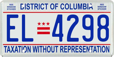 DC license plate EL4298