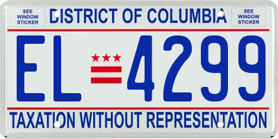 DC license plate EL4299