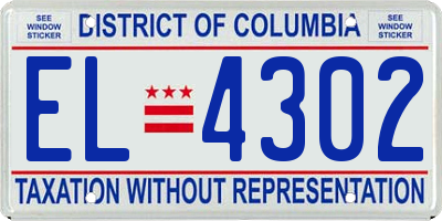 DC license plate EL4302