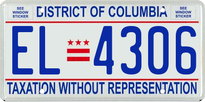 DC license plate EL4306