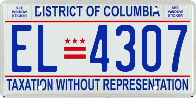 DC license plate EL4307