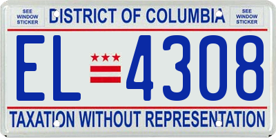 DC license plate EL4308