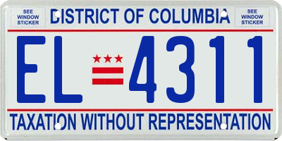 DC license plate EL4311