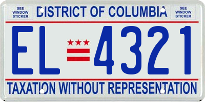 DC license plate EL4321