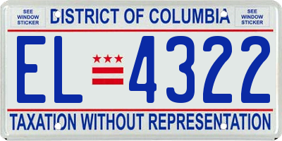 DC license plate EL4322