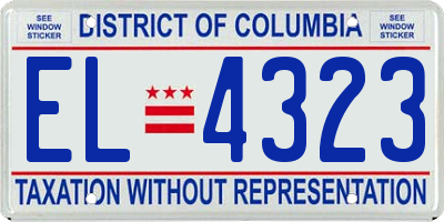 DC license plate EL4323