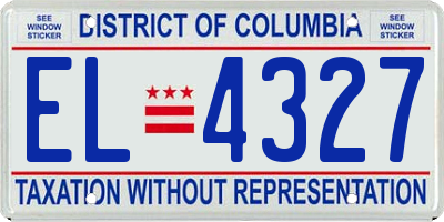 DC license plate EL4327