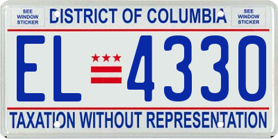 DC license plate EL4330