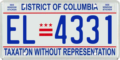 DC license plate EL4331