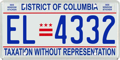 DC license plate EL4332