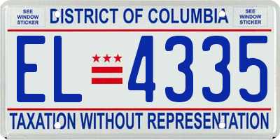 DC license plate EL4335