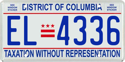 DC license plate EL4336