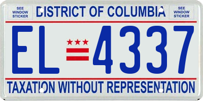 DC license plate EL4337