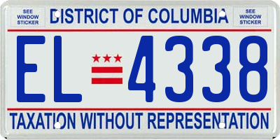 DC license plate EL4338