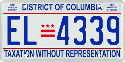 DC license plate EL4339