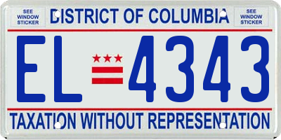 DC license plate EL4343