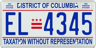 DC license plate EL4345