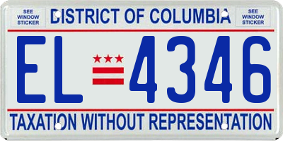 DC license plate EL4346