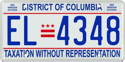 DC license plate EL4348