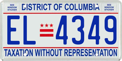 DC license plate EL4349